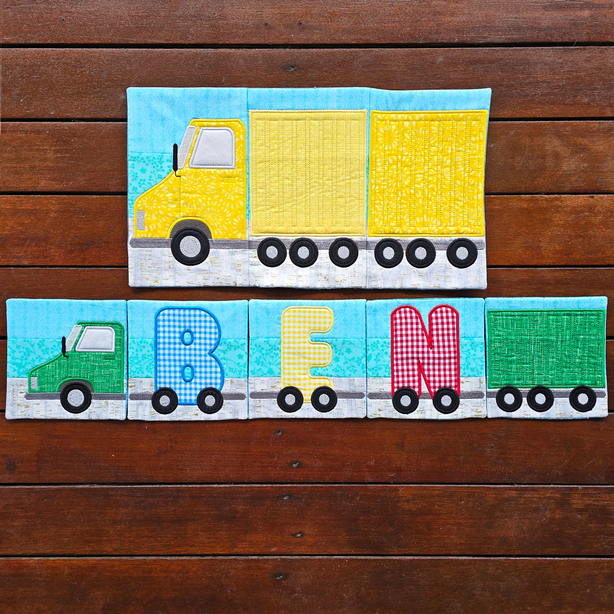 Truck Add-On Blocks In the hoop machine embroidery designs