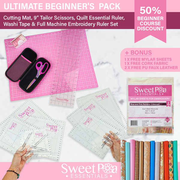 The Ultimate Beginner's Pack - Sweet Pea In The Hoop Machine Embroidery Design