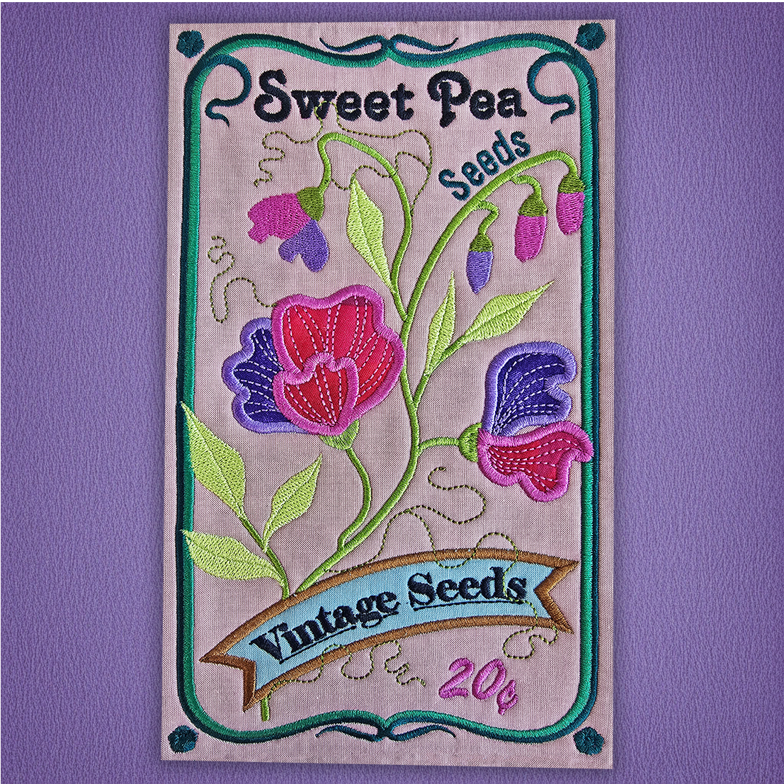 BOW Vintage Spring Quilt - Block 5 In the hoop machine embroidery designs