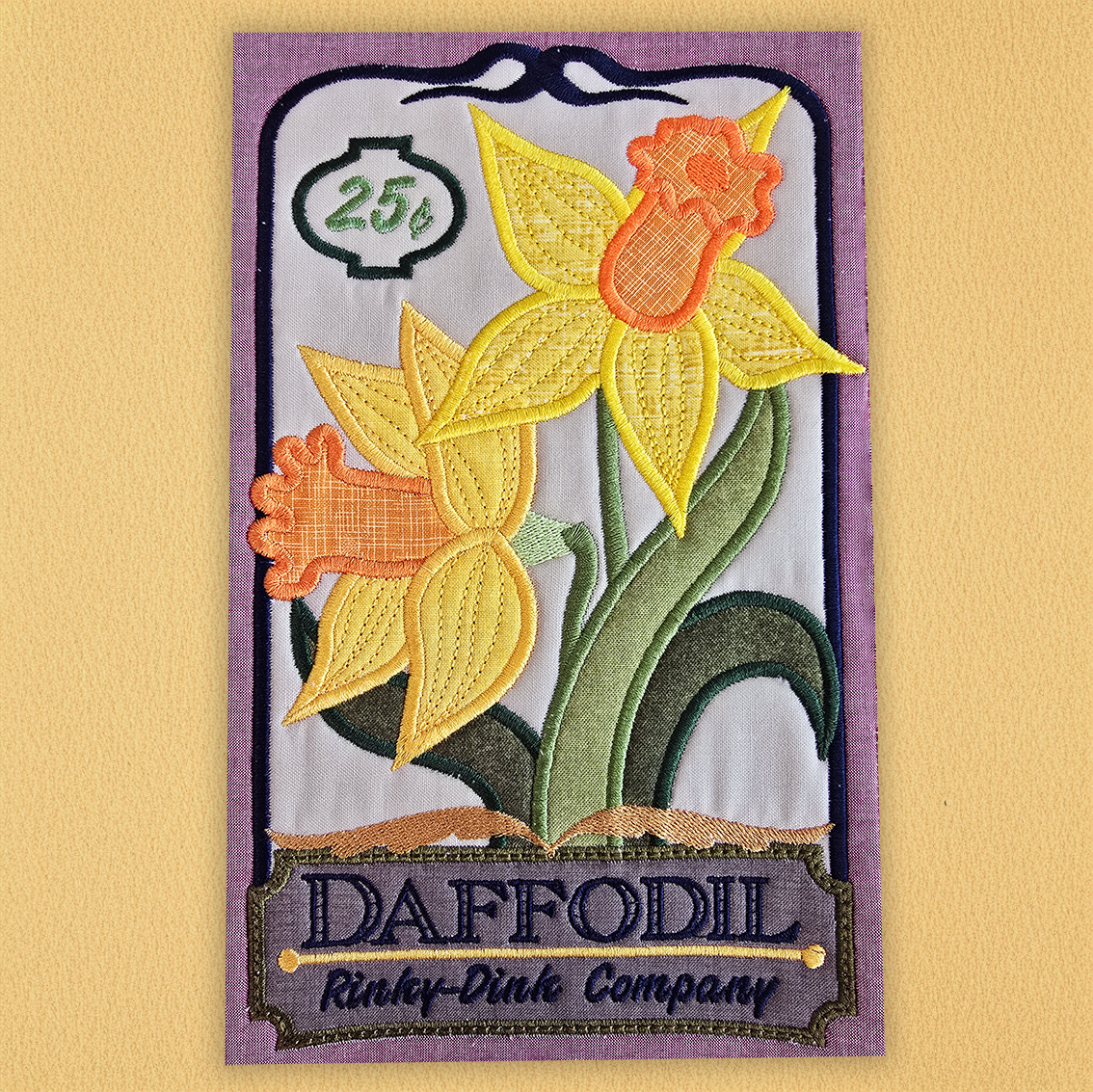 BOW Vintage Spring Quilt - Block 7 In the hoop machine embroidery designs