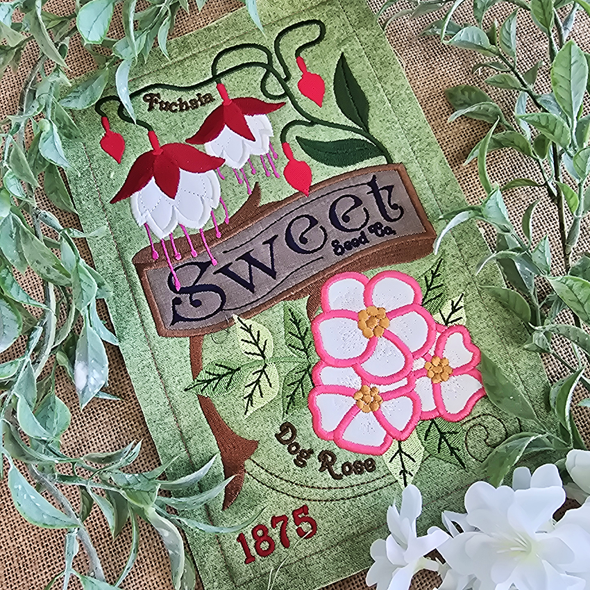 BOW Vintage Spring Quilt - Block 8 In the hoop machine embroidery designs