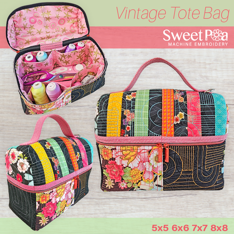 Vintage Tote Bag 4x4 5x5 6x6 7x7 8x8