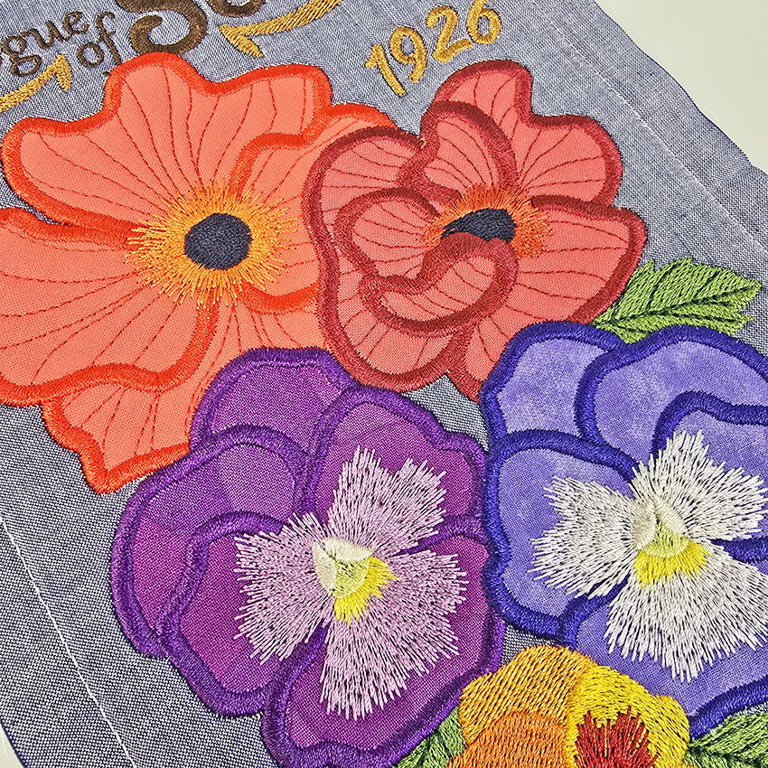 BOW Vintage Spring Quilt - Block 2 In the hoop machine embroidery designs