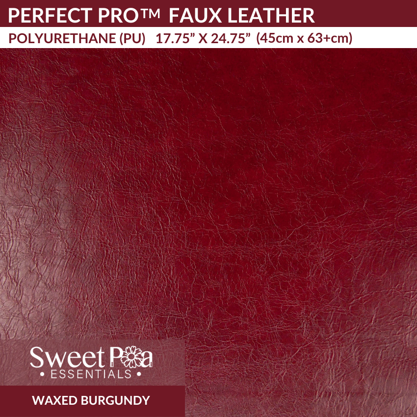 faux leather, PU, waxed burgundy, polyurethane 