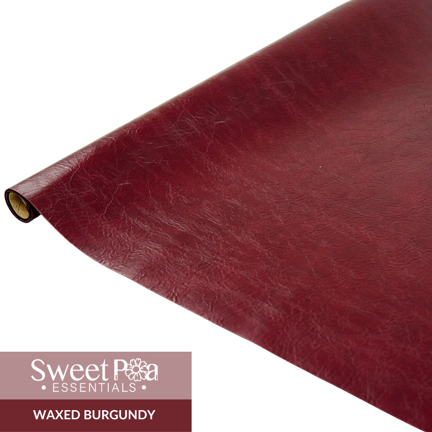 faux leather, PU, waxed burgundy, polyurethane 