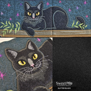witchy wares cat block with black glitter PU