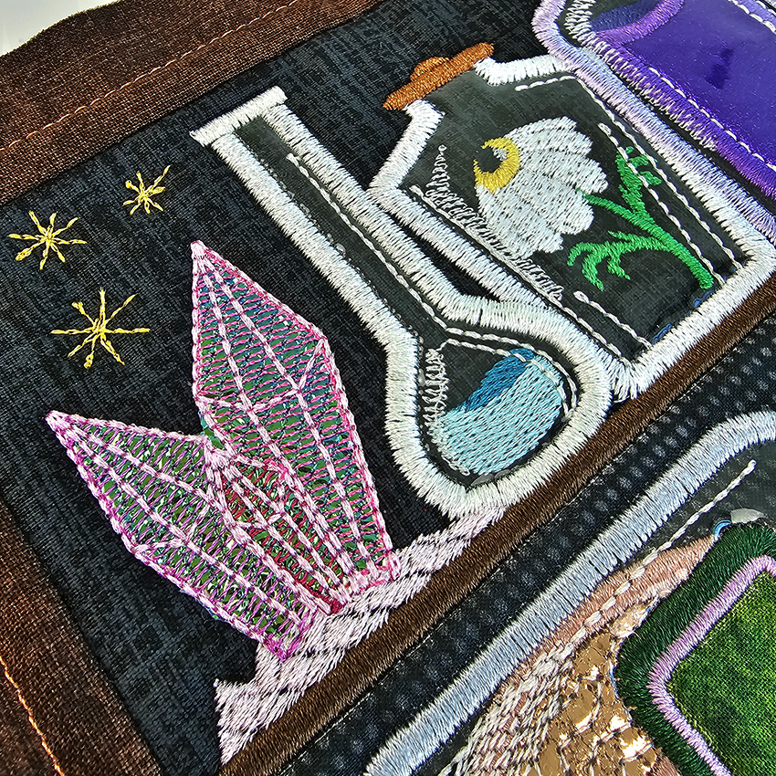 BOW Halloween Witchy Wares Quilt - Block 1 In the hoop machine embroidery designs