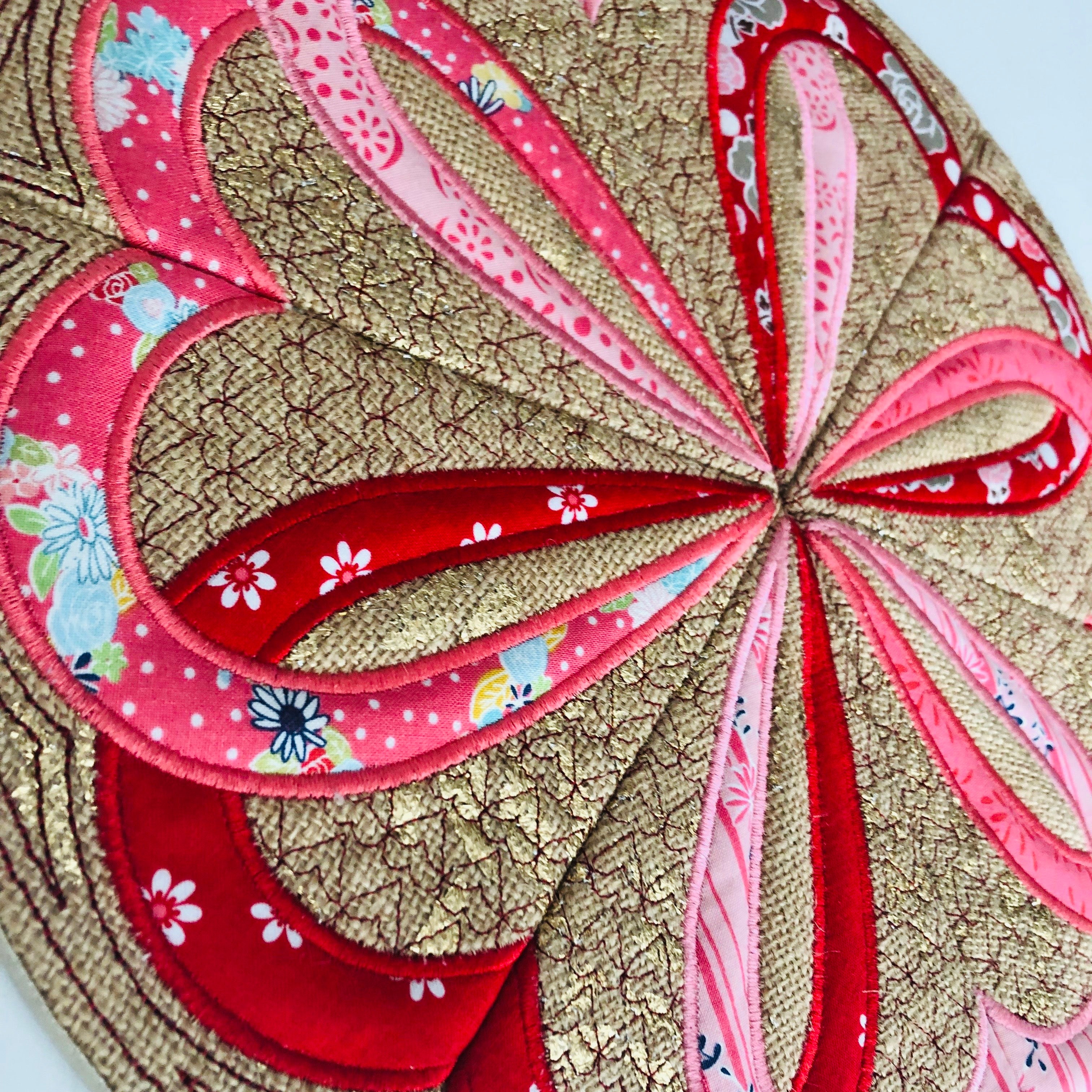 Celtic Love Heart Table Centre in the hoop machine embroidery design