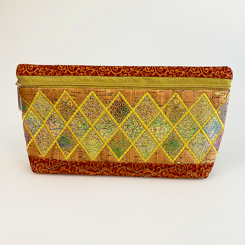 double diamond purse in warm colours