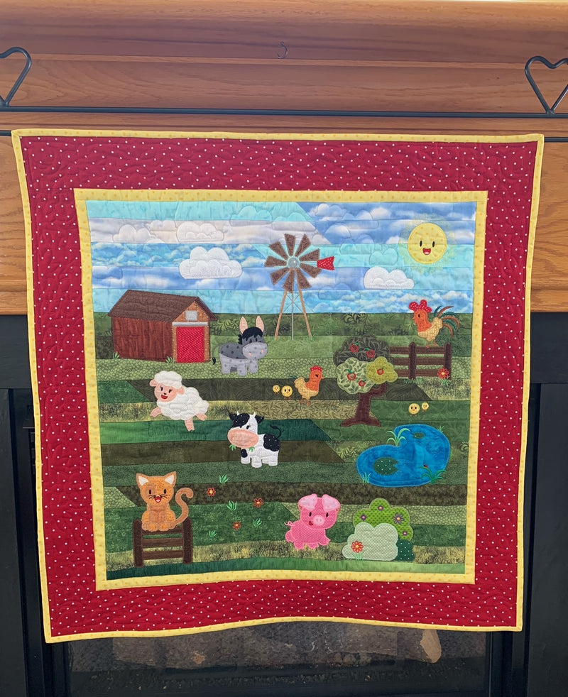 Farm Animals (Floating) Quilt 5x7 - Sweet Pea In The Hoop Machine Embroidery Design