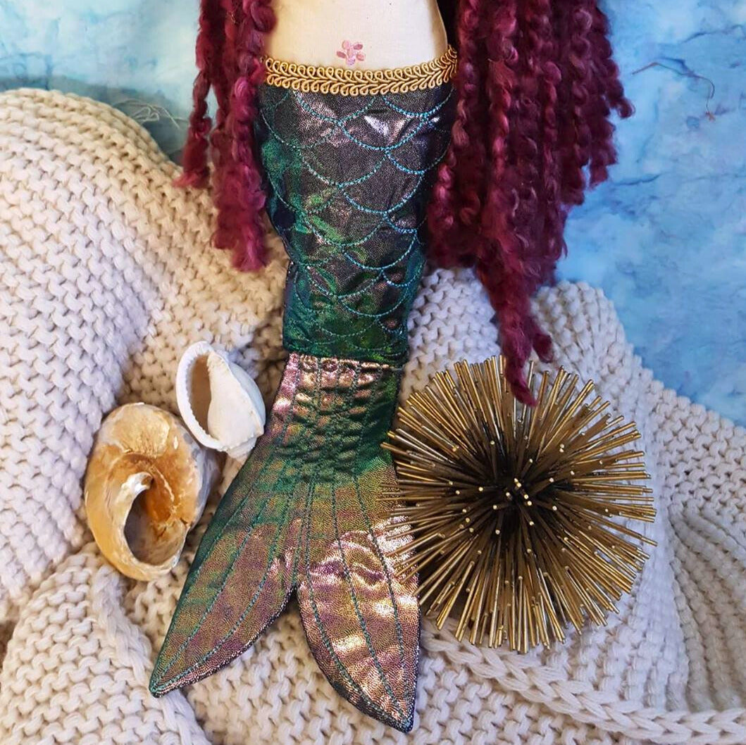 Mermaid Doll Stuffie/Stuffed Toy In the hoop machine embroidery designs