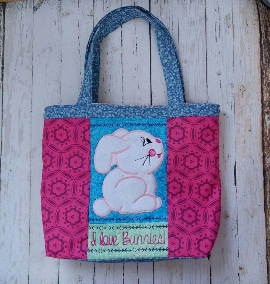 I Love Bunnies Bag 6x10 7x12 - Sweet Pea Australia In the hoop machine embroidery designs. in the hoop project, in the hoop embroidery designs, craft in the hoop project, diy in the hoop project, diy craft in the hoop project, in the hoop embroidery patterns, design in the hoop patterns, embroidery designs for in the hoop embroidery projects, best in the hoop machine embroidery designs perfect for all hoops and embroidery machines