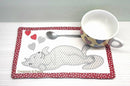 Cat and Puppy Love Mug Rug 5x7 6x10 7x12 - Sweet Pea