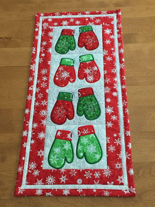 Mittens Quilt Pattern Embroidery Patterns - Mittens Quilt Blocks & Table Runner