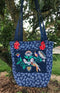 Crewel bird and flowers bag 5x7 6x10 - Sweet Pea