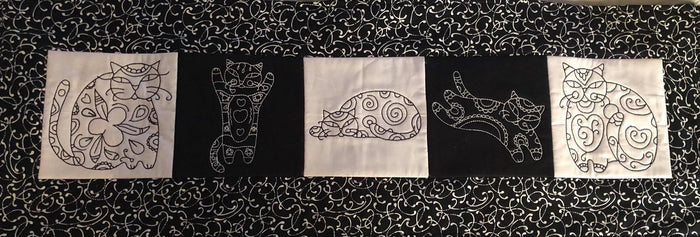Redwork Pattern - Cats Wall Hanging Embroidery Designs