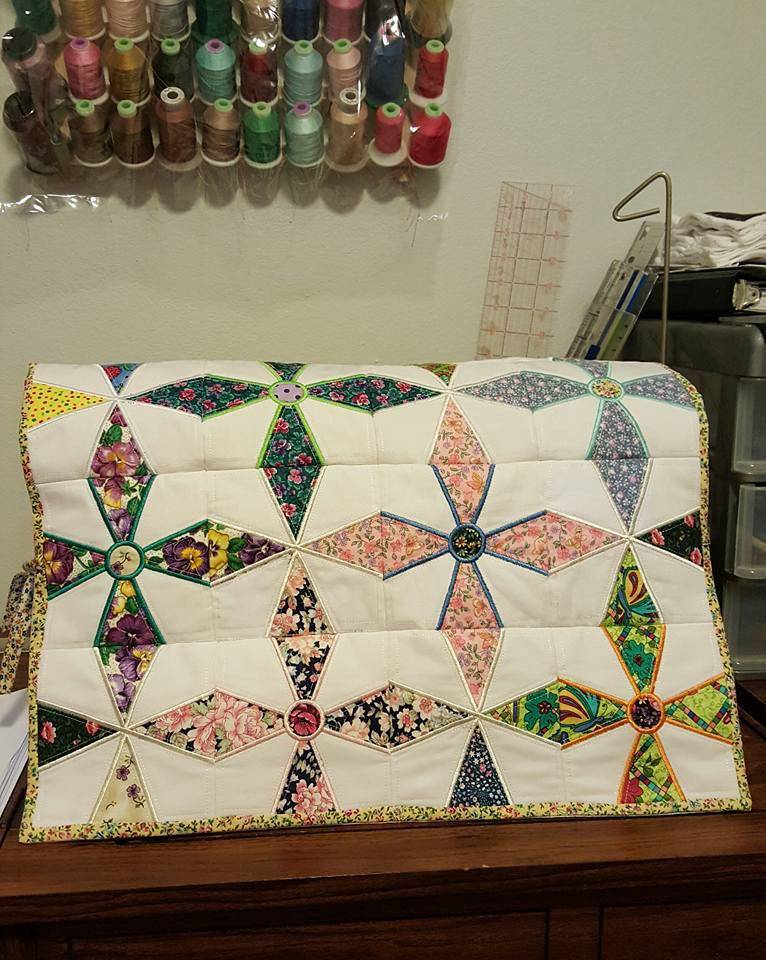 Jackie's Star Sewing Machine Cover and Quilt Block 4x4 5x5 6x6 and 7x7 - Sweet Pea