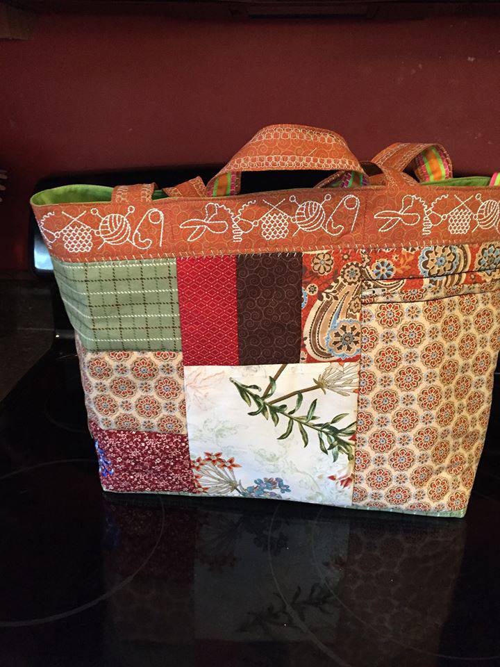 Crazy for sewing tote bag 6x10 - Sweet Pea
