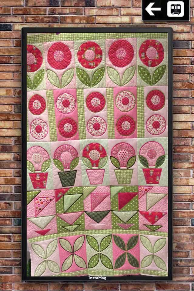 Flower Pot Quilt 5x7 6x10 and 7x12 - Sweet Pea