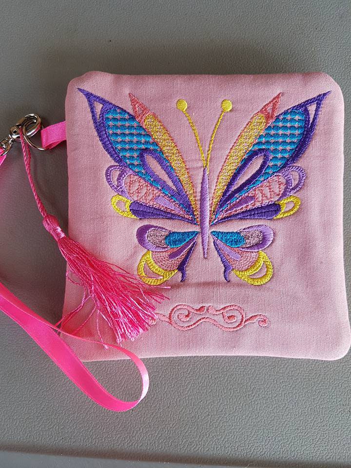 Chala Butterfly Cell Phone Cross Body Purse  Personalized Cutting Boards,  Wedding Gifts, Embroidery Services