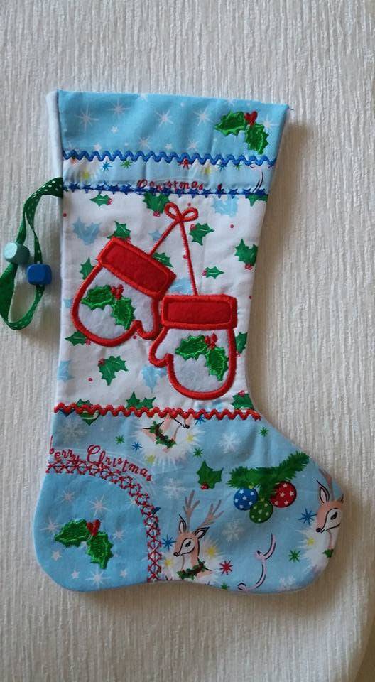 Christmas stocking mittens 6x10 8x12 - Sweet Pea