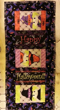 Halloween Witch Table Runner Machine Embroidery Design