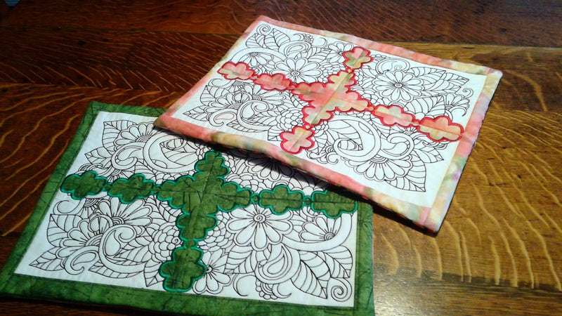 Flower colouring in placemat 5x7 and 6x10 - Sweet Pea