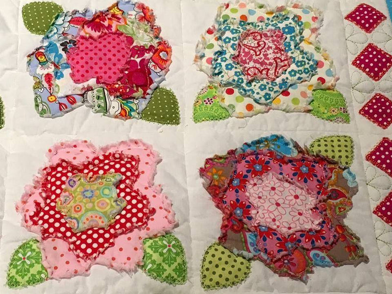 Rose Quilt Blocks-small Rose Quilt Blocks Set on Point-quilting Supplies-sewing  Supplies 