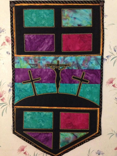 Embroidery Designs - Easter religious Table Runner crucifixion