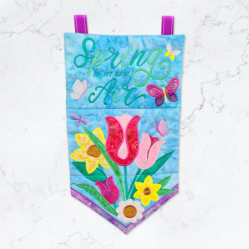 Spring is in the Air Flag 5x7 6x10 7x12 - Sweet Pea Australia In the hoop machine embroidery designs. in the hoop project, in the hoop embroidery designs, craft in the hoop project, diy in the hoop project, diy craft in the hoop project, in the hoop embroidery patterns, design in the hoop patterns, embroidery designs for in the hoop embroidery projects, best in the hoop machine embroidery designs perfect for all hoops and embroidery machines