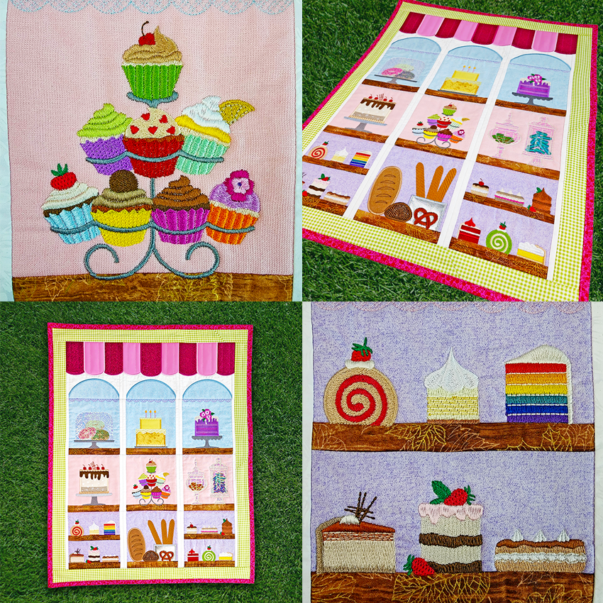 Sweet Pea Patisserie Quilt 4x4 5x5 6x6 7x7 In the hoop machine embroidery designs