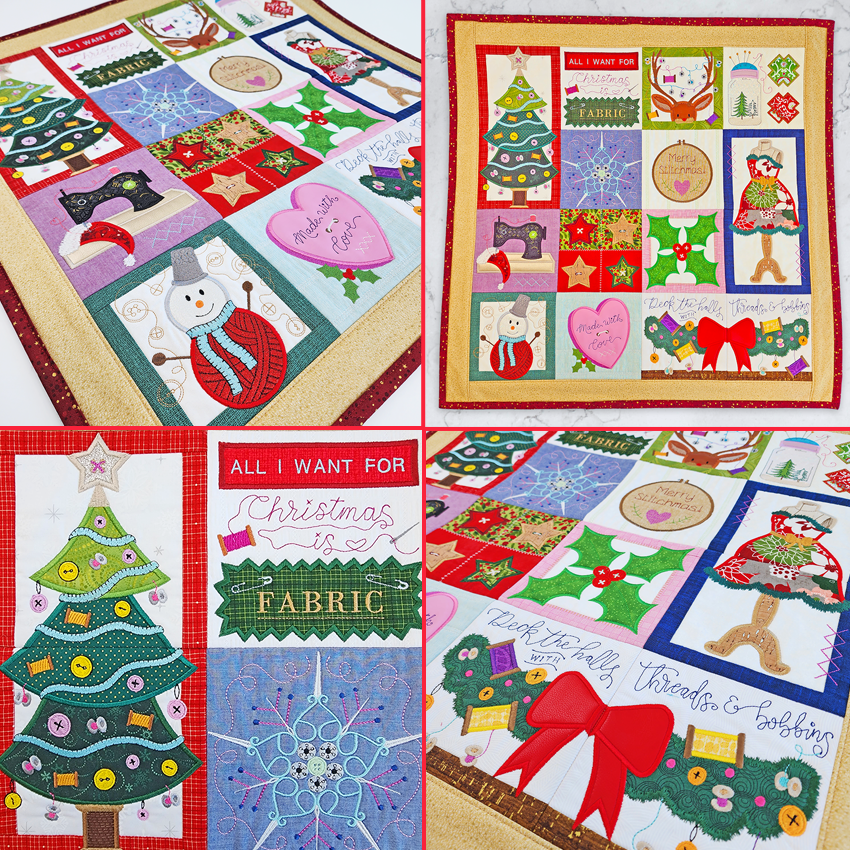 Sew This is Christmas Quilt 4x4 5x5 6x6 7x7 In the hoop machine embroidery designs