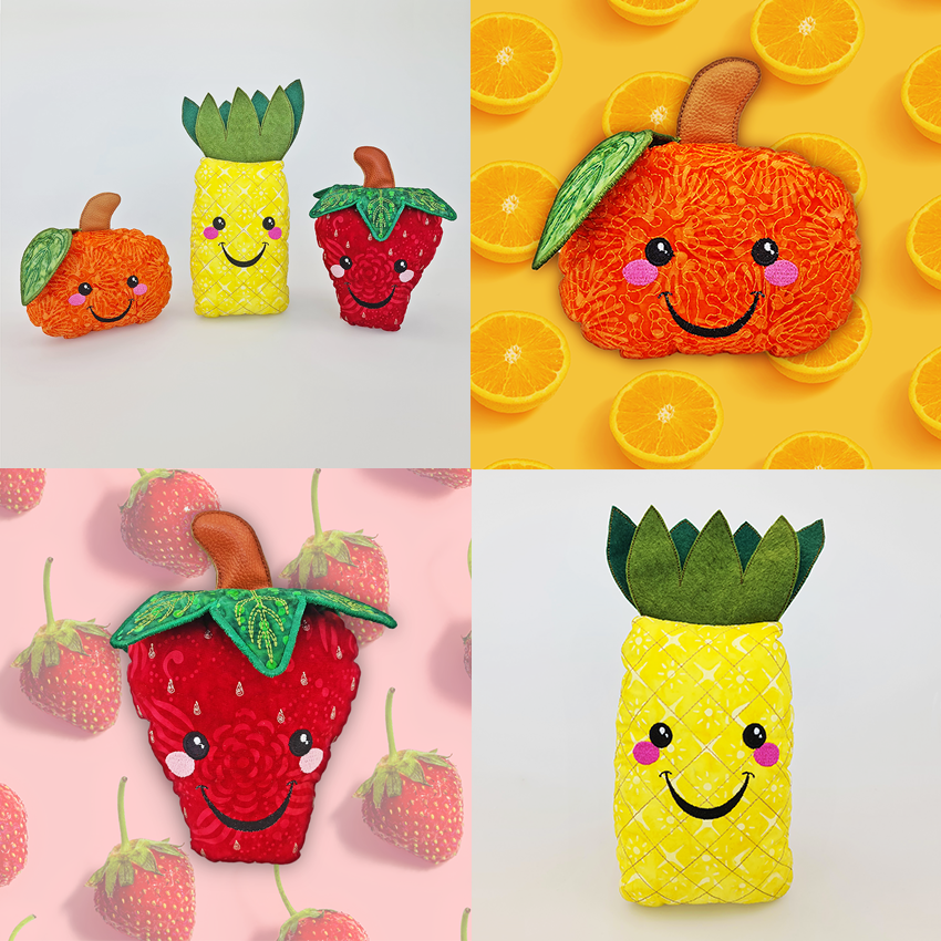 Fruit Bunch Stuffies 5x7 6x10 7x12 - Sweet Pea Australia In the hoop machine embroidery designs. in the hoop project, in the hoop embroidery designs, craft in the hoop project, diy in the hoop project, diy craft in the hoop project, in the hoop embroidery patterns, design in the hoop patterns, embroidery designs for in the hoop embroidery projects, best in the hoop machine embroidery designs perfect for all hoops and embroidery machines