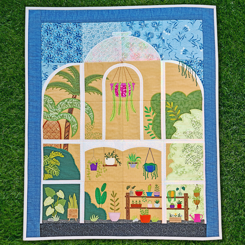 Green House Quilt 4x4 5x5 6x6 7x7 8x8 - Sweet Pea Australia In the hoop machine embroidery designs. in the hoop project, in the hoop embroidery designs, craft in the hoop project, diy in the hoop project, diy craft in the hoop project, in the hoop embroidery patterns, design in the hoop patterns, embroidery designs for in the hoop embroidery projects, best in the hoop machine embroidery designs perfect for all hoops and embroidery machines