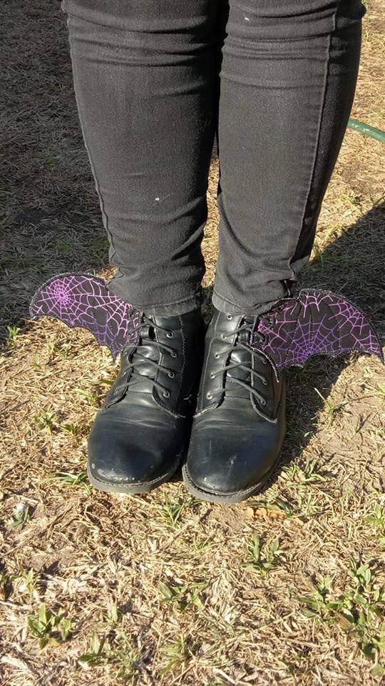 Shoe Strings Hoodie Laces Tiny Bats and Spiderwebs Halloween 