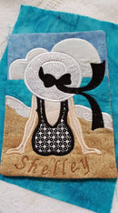 Lady at the Beach Mugrug 5x7 6x10 7x12 - Sweet Pea