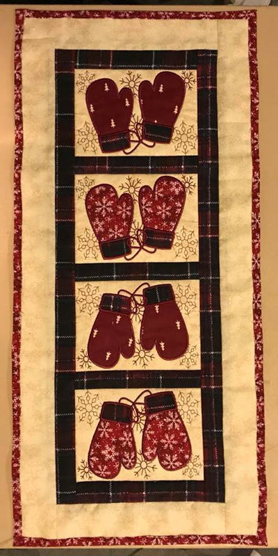 Mittens Quilt Pattern Embroidery Patterns - Mittens Quilt Blocks & Table Runner