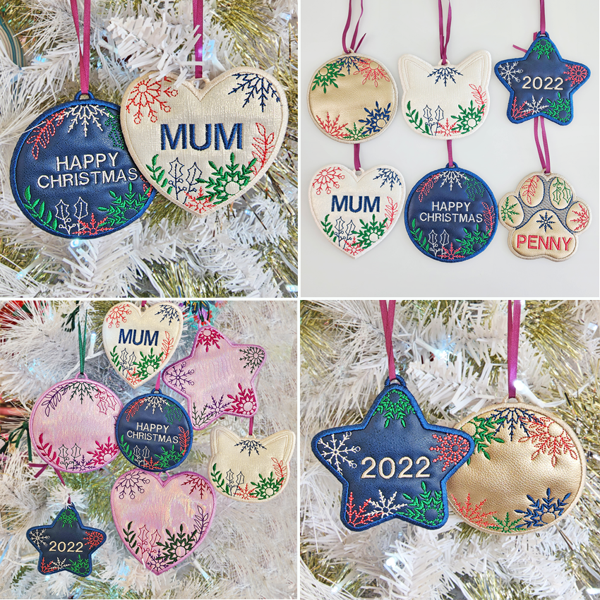 Make It Personal Ornament Set 4x4 5x5 In the hoop machine embroidery designs