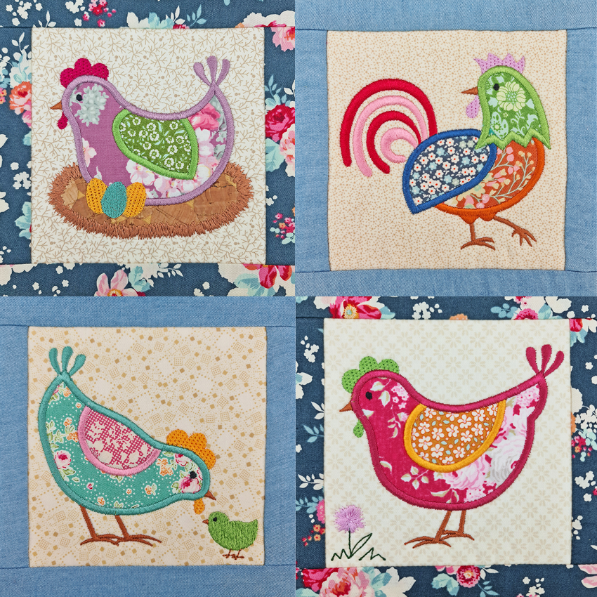 Clucking Around Quilt 4x4 5x5 6x6 7x7 - Sweet Pea Australia In the hoop machine embroidery designs. in the hoop project, in the hoop embroidery designs, craft in the hoop project, diy in the hoop project, diy craft in the hoop project, in the hoop embroidery patterns, design in the hoop patterns, embroidery designs for in the hoop embroidery projects, best in the hoop machine embroidery designs perfect for all hoops and embroidery machines