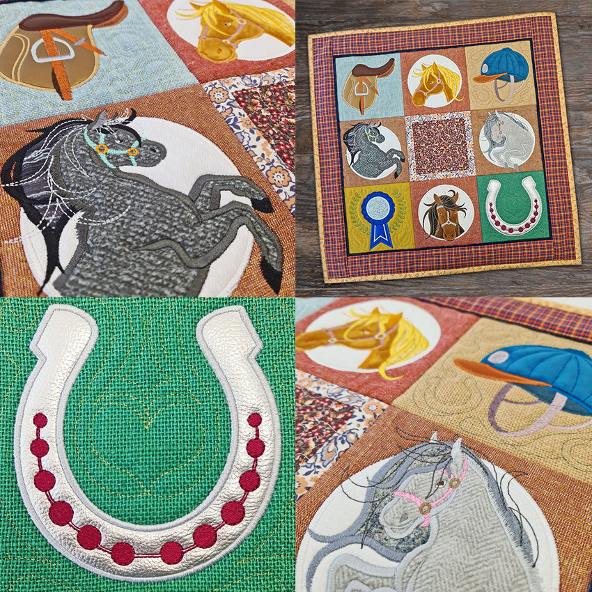 Horse Riding Quilt 4x4 5x5 6x6 7x7 - Sweet Pea Australia In the hoop machine embroidery designs. in the hoop project, in the hoop embroidery designs, craft in the hoop project, diy in the hoop project, diy craft in the hoop project, in the hoop embroidery patterns, design in the hoop patterns, embroidery designs for in the hoop embroidery projects, best in the hoop machine embroidery designs perfect for all hoops and embroidery machines