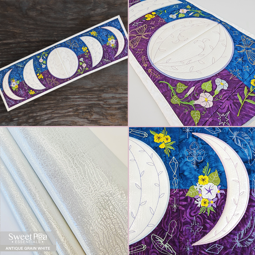 Moon Phase Runner 5x7 6x10 7x12 In the hoop machine embroidery designs