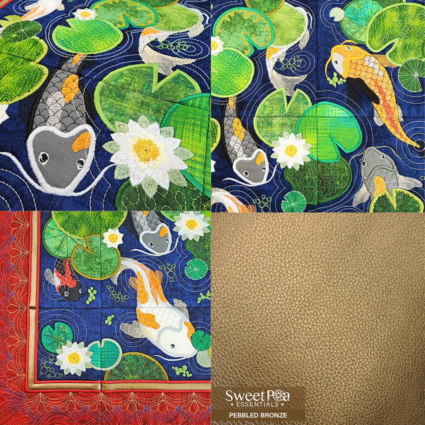 Koi Pond Mini Quilt 4x4 5x5 6x6 7x7 In the hoop machine embroidery designs