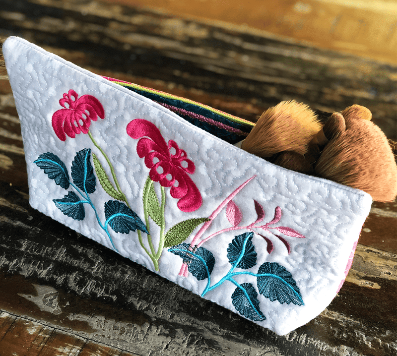 Floral Cosmetic Bag 5x7 6x10 7x12 - Sweet Pea