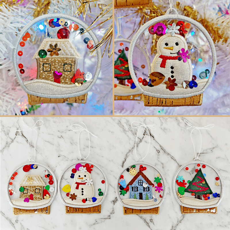 Snow Globe Ornaments 4x4 - Sweet Pea
