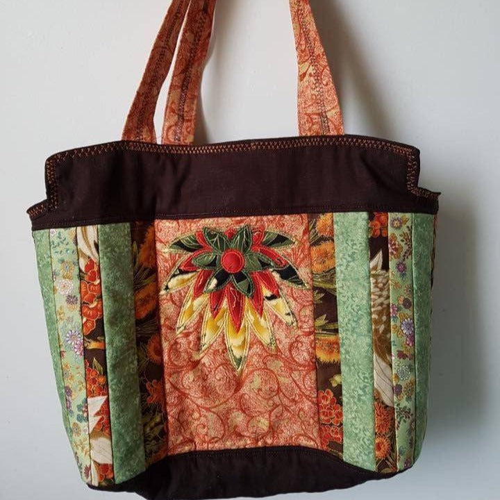 3d Flower Tote Bag in the Hoop machine Embroidery Design