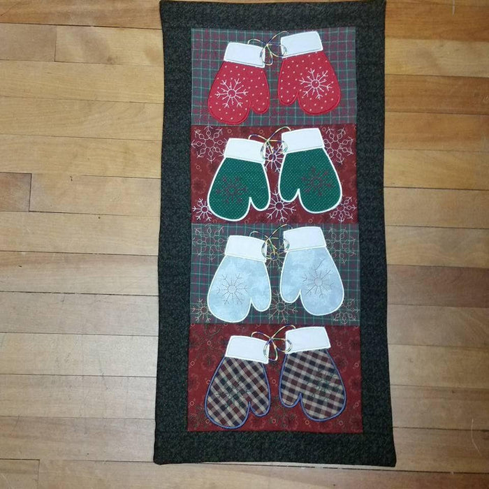 Mittens Quilt Pattern Embroidery Patterns - Mittens Quilt Blocks & Table Runner
