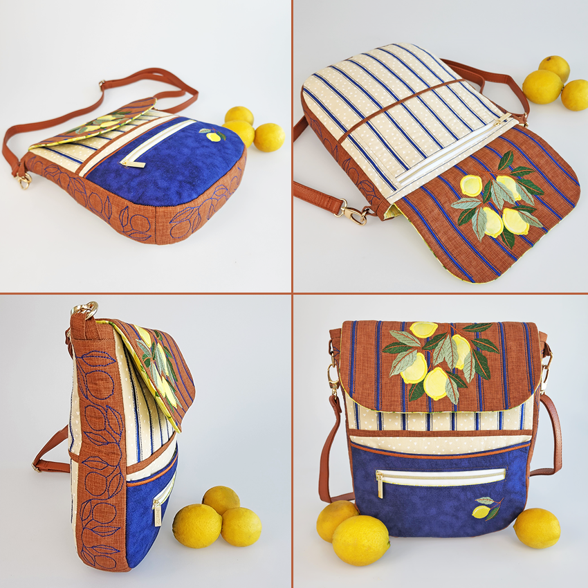 Lemon Lane Bag Set In the hoop machine embroidery designs