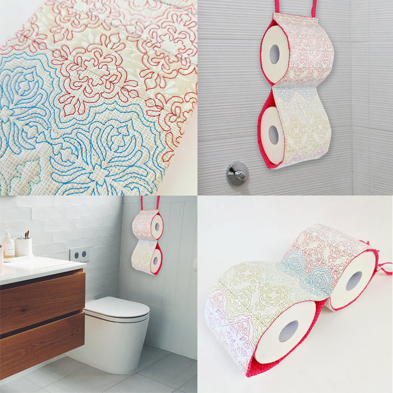 Quilted Toilet Roll Holder 5x7 6x10 | Sweet Pea.