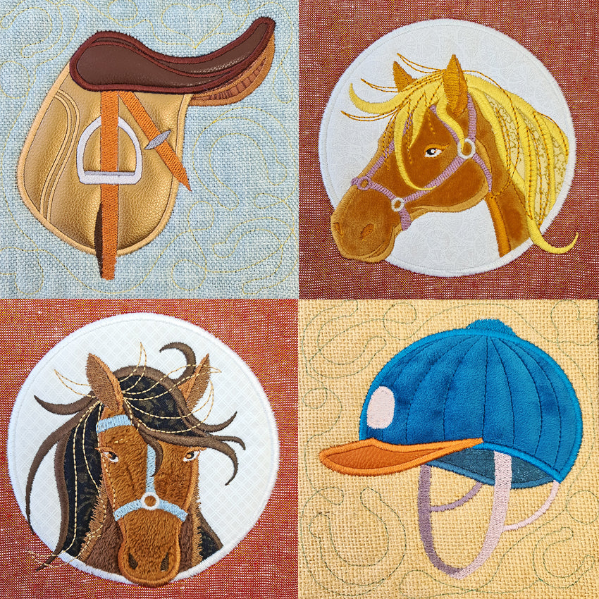 Horse Riding Quilt 4x4 5x5 6x6 7x7 - Sweet Pea Australia In the hoop machine embroidery designs. in the hoop project, in the hoop embroidery designs, craft in the hoop project, diy in the hoop project, diy craft in the hoop project, in the hoop embroidery patterns, design in the hoop patterns, embroidery designs for in the hoop embroidery projects, best in the hoop machine embroidery designs perfect for all hoops and embroidery machines