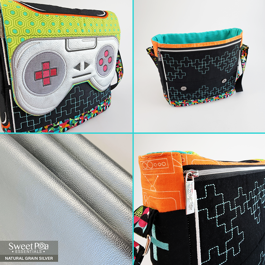 Game Controller Messenger Bag 6x10 7x12 In the hoop machine embroidery designs